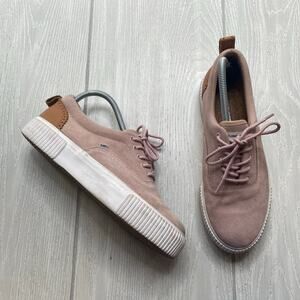 Djinns Women's Dusty Pink Mauve Suede Cork Insole Sneakers Size 8 / 41